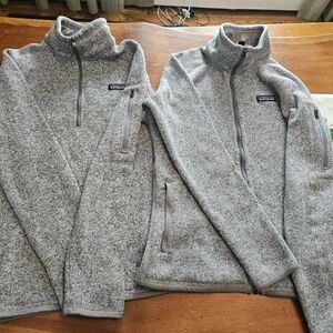 Patagonia Women's Gray Better Sweater And Zip Up Jacket.